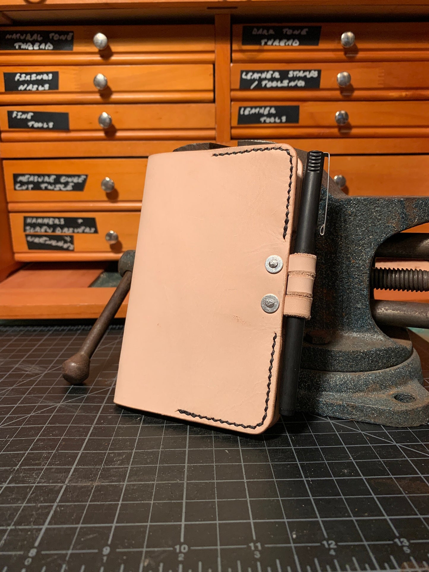 EDC Notebook Cover - Handmade Vegetable Tanned Leather Field Notes Cover