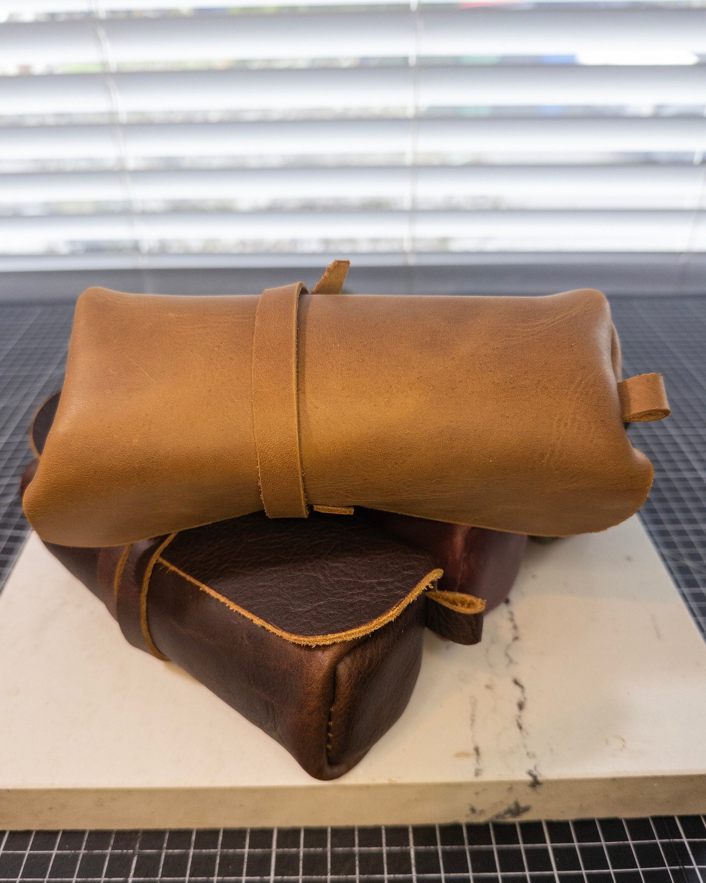 Handmade Tan Leather Pouch, Pen Pouch, Topgrain Leather Pen case, Leather Wrap Pencil Case, Tan Denver Sides Leather Pencil Pouch